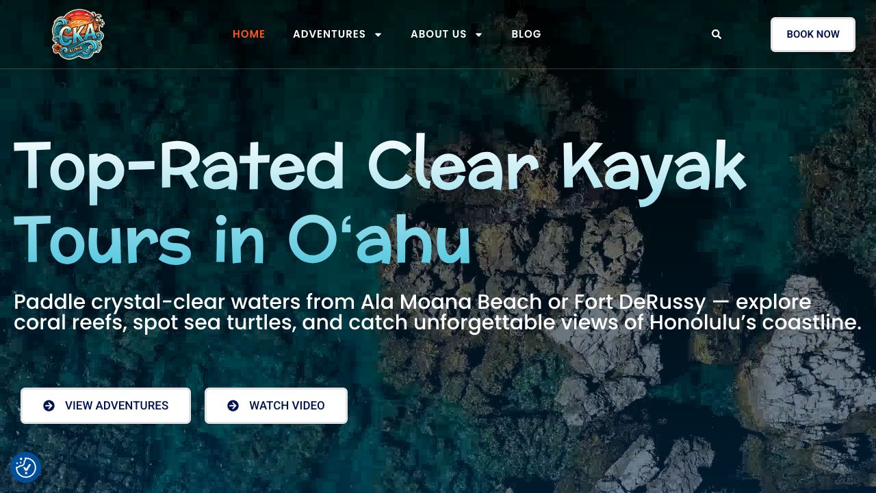 Placeholder: Clear Kayak Adventures website