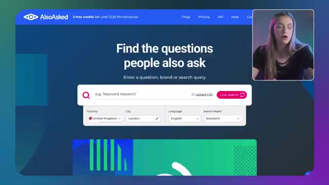 AlsoAsked — mine the exact questions people ask (the input to AEO)