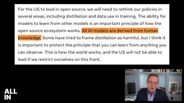 The distillation line: "All AI models are derived from human knowledge"