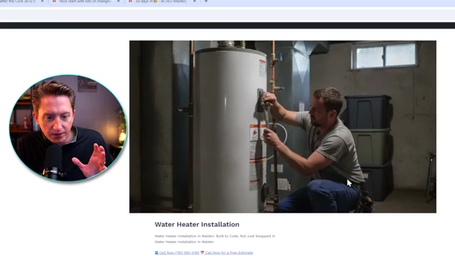 The AI-generated example image published to a live local-SEO page